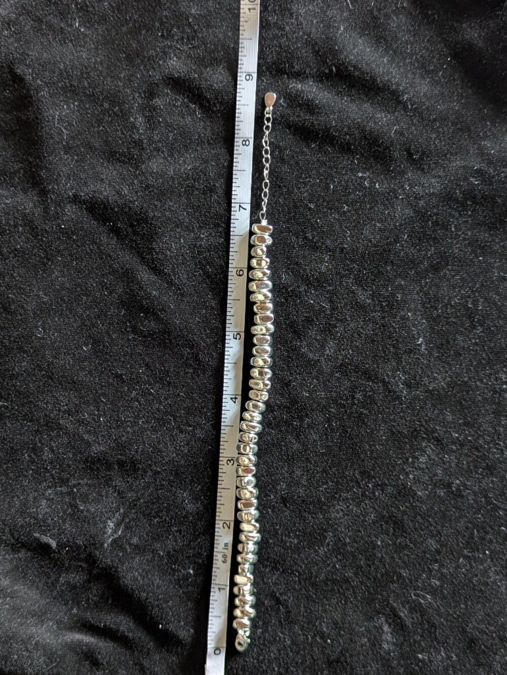 Solid Sterling Silver 925 Beaded Bracelet Adjustable Luxury Minimalist Statement - Picture 4 of 6